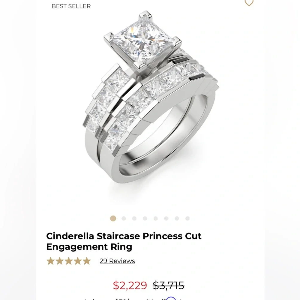 Diamond Nexus 2.4ct Princess Cinderella ring set - Picture 11 of 11